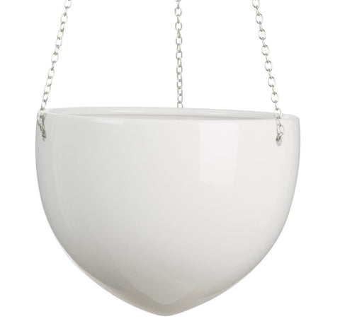 White Hanging Ceramic Planter Alaska Weiss 845